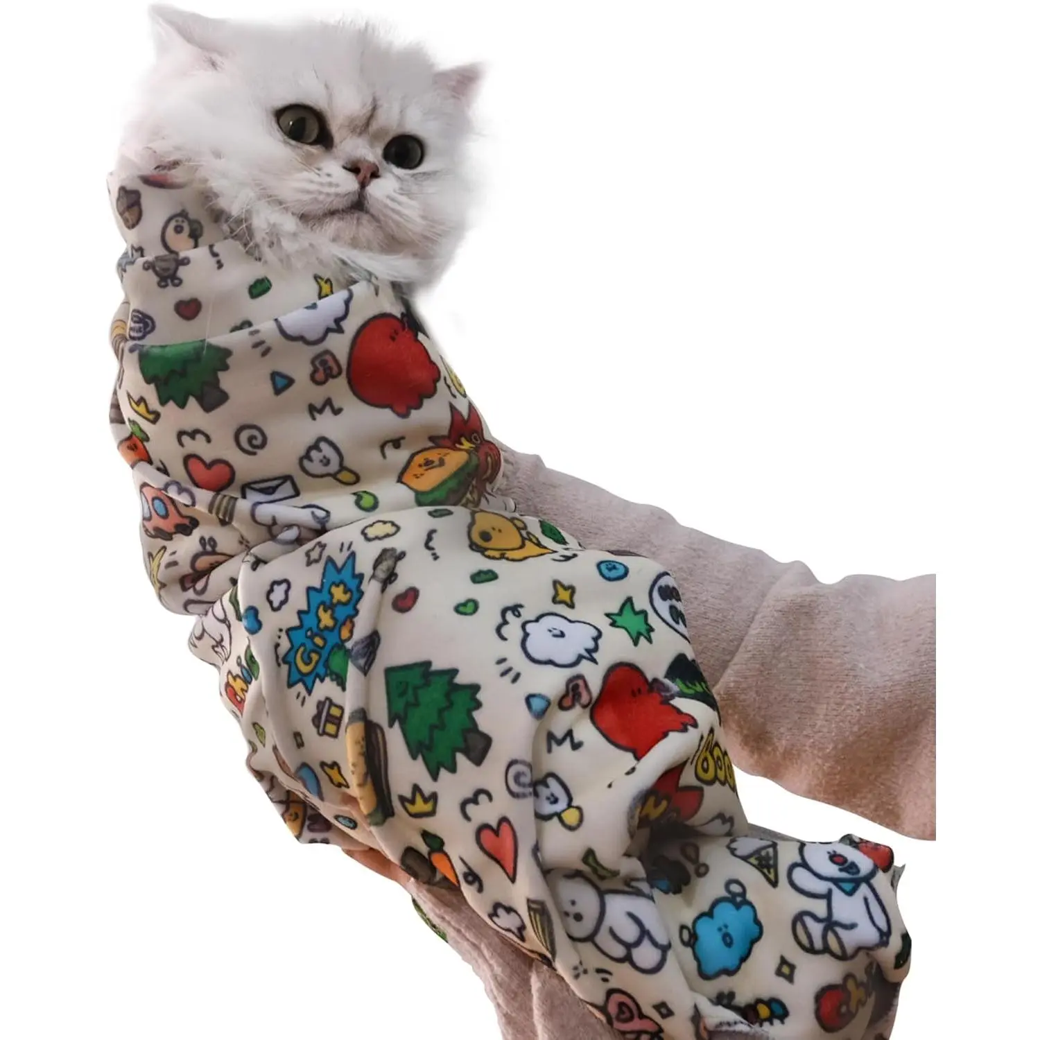 27.6" Cat Grooming Wrap Cat Wrap  Cutting Nails Cat Restraint  Nail Clipping Cat Swaddle Wrap Cat Burrito Wrap L(Within 15lbs) Anti-Scratch Anti-Escape Multifunctional Pet Tool