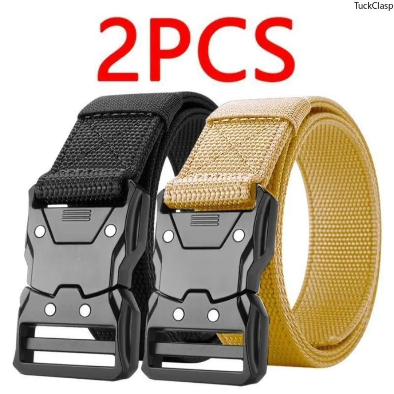 2026 Men’s Tactical Training Belt, Durable Nylon Waist Belt with Quick-Release Buckle, Adjustable Black Outdoor Sports Belt for Work, Hiking, and Tactical Activities