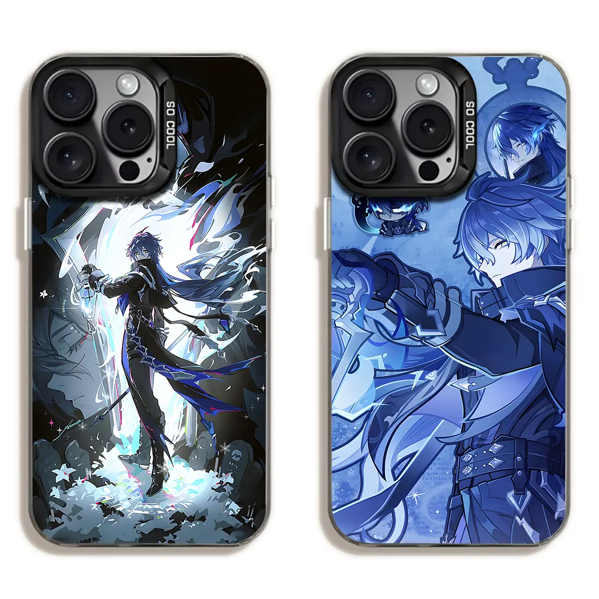 Genshin Impact Flins Fashionable Smartphone Case, Black Matte Shockproof Casing for iPhone 17/16/15/14/13/12/11 Pro Max Plus Air, Handheld Cellphone Devices Protective Drop-Proof Unique Design Gift, Accessories