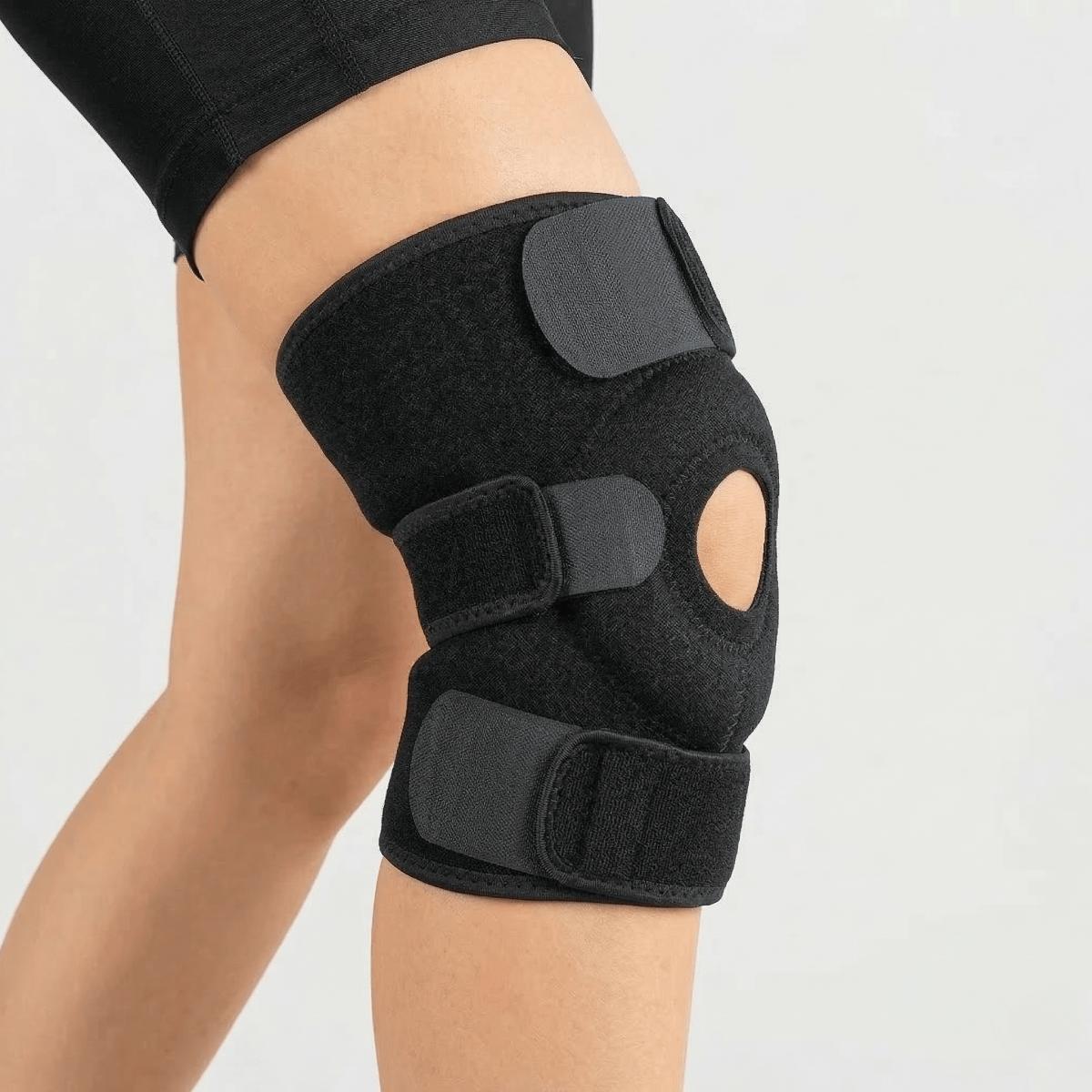 Open Patella Knee Brace - Adjustable Compression Support for Running, Workout & Joint Stability