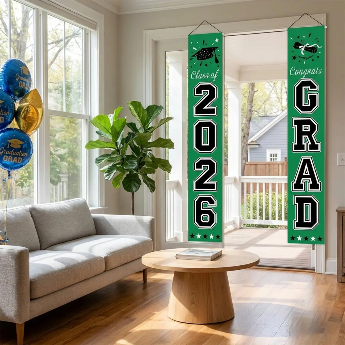 Graduation Decorations 2026, Class of 2026 Porch Banner, 70.87 x 12.60 Inch Congrats Grad Door Sign for Graduation Party Decor