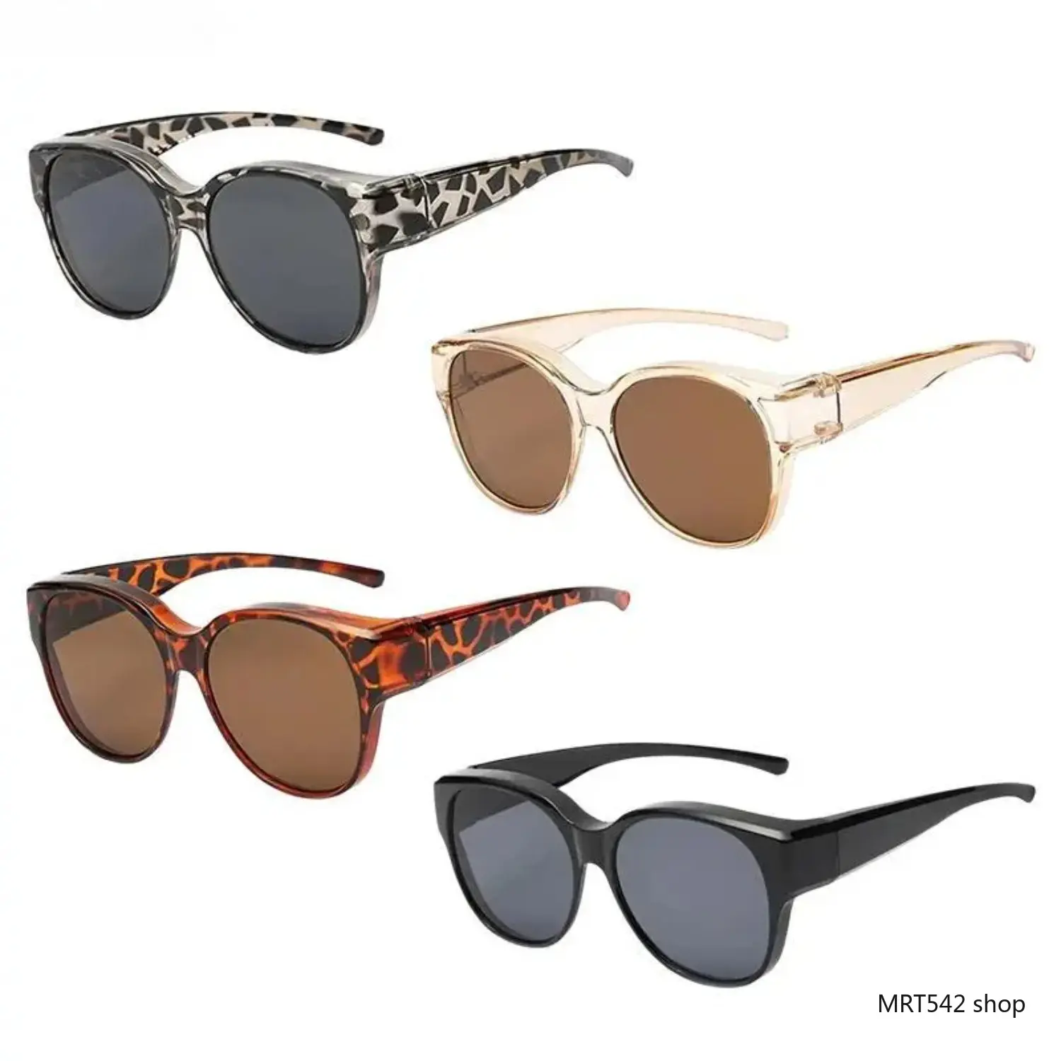 【SummerWins】4/2-Pack Unisex Y2K Retro Round Frame Fit Over Sunglasses, Effective UV Protection & Anti-Glare Design, Wear Over Prescription Glasses Ideal for Driving, Daily Use & All-Season Outdoor Activities