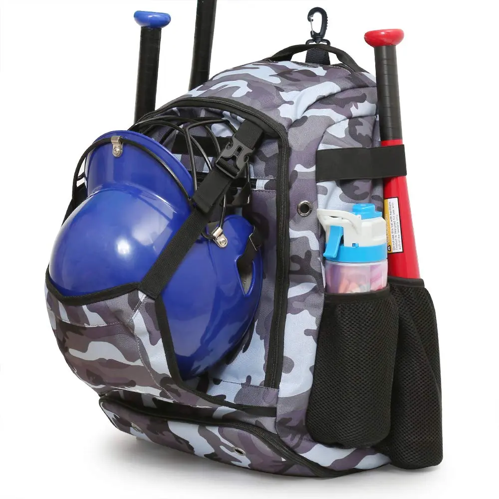 Baseball Bat Bag Backpack, T-Ball & Softball Equipment & Gear for Youth and Adults, Large Capacity Holds 4 Bats, Helmet, Gloves, Cleats,Shoes Compartment & Helmet Holder