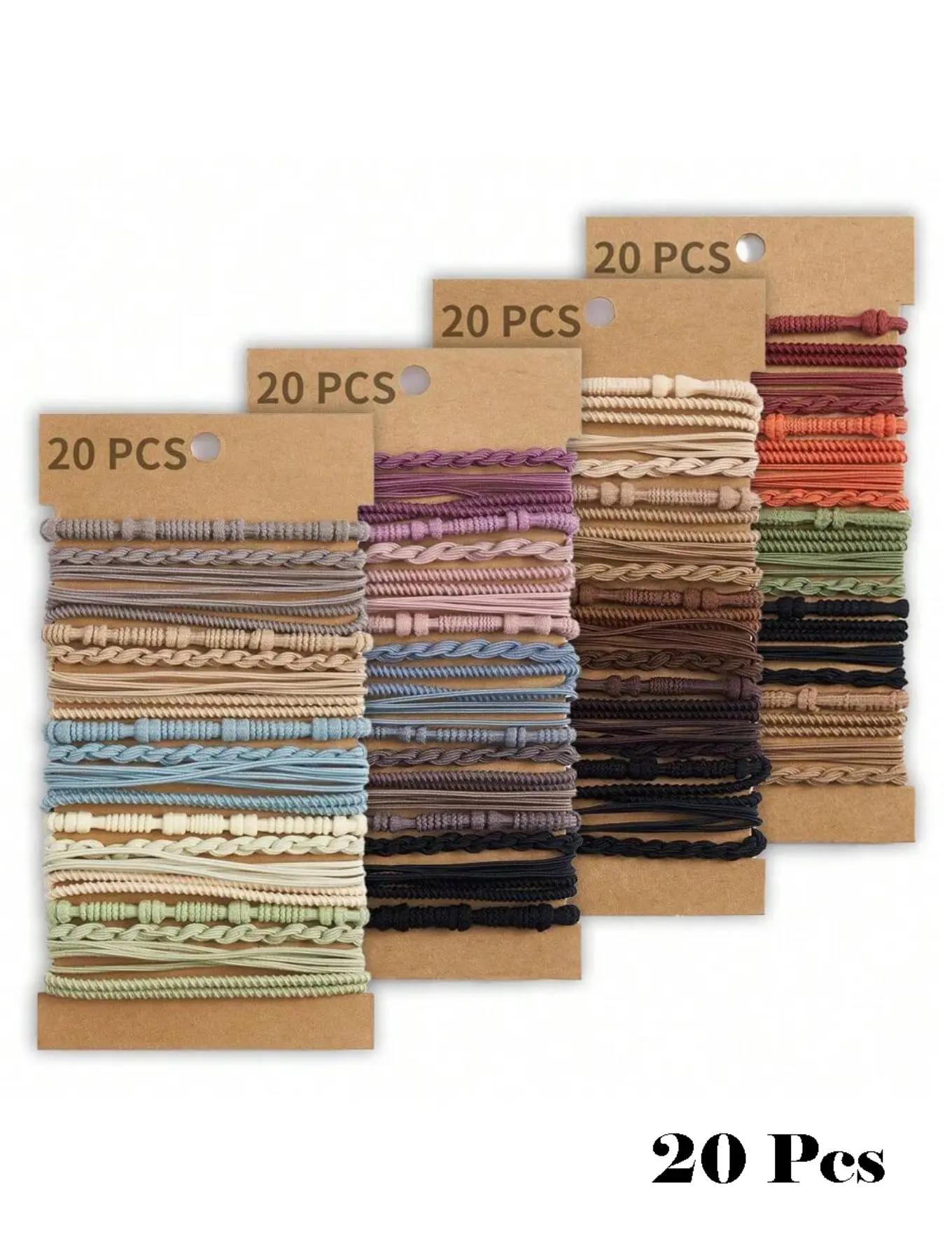 Boho 20pcs Women Bohemian Style Elastic Hair Ties & Bracelets, Multifunctional Soft Hair Ties, Various Styles Ponytail Holder,Dopamine Ponytail Holders Hair Elastics Hair Rubber Bands Scrunchies Hair Rope, Hair Bobbles