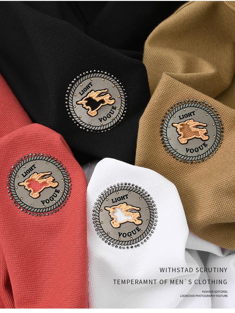 Men's Spring/Summer New Lightweight Embroidered Straight Fit Short Sleeve Business Casual Polo Shirt In Stock