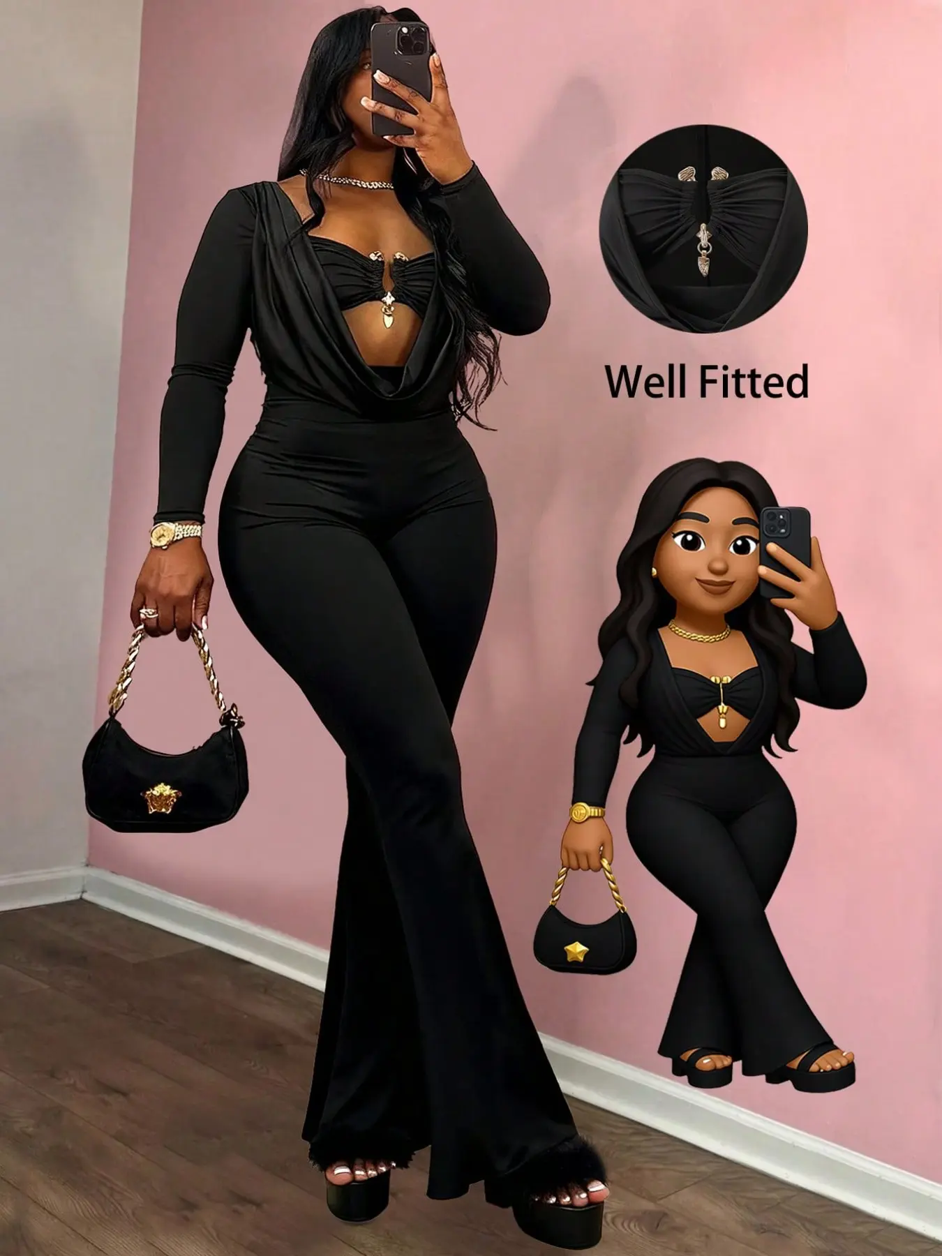 Women's Jumpsuit, Slimming Drop Shoulder Design, Comfortable Y2K Style, Party Elegant, School Graduation, Music Festival
