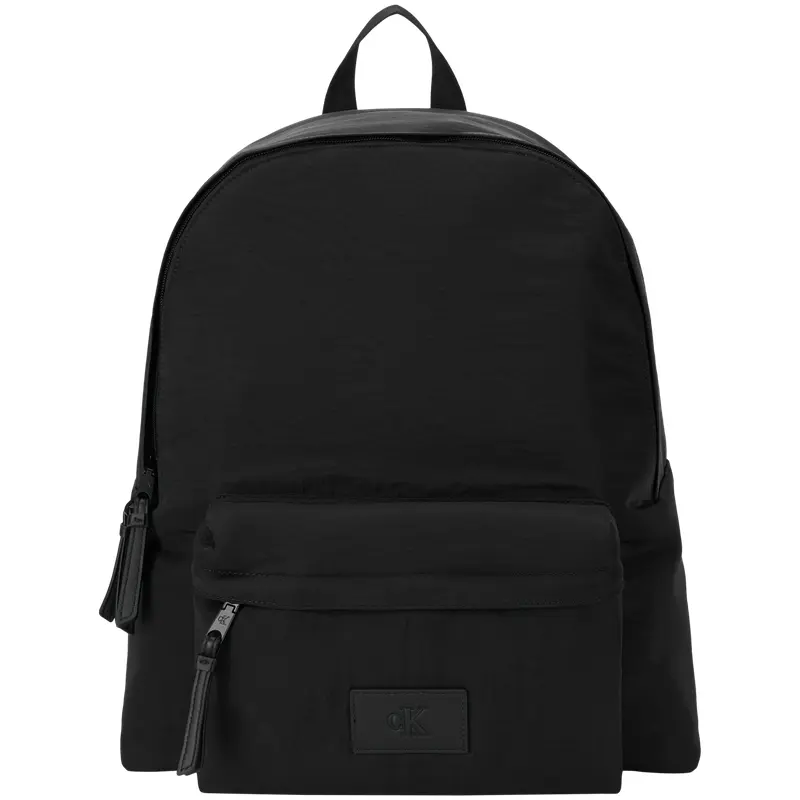 Calvin Klein Jeans Classic Square Logo Casual Commuter Fabric Backpack for Men in Space Black