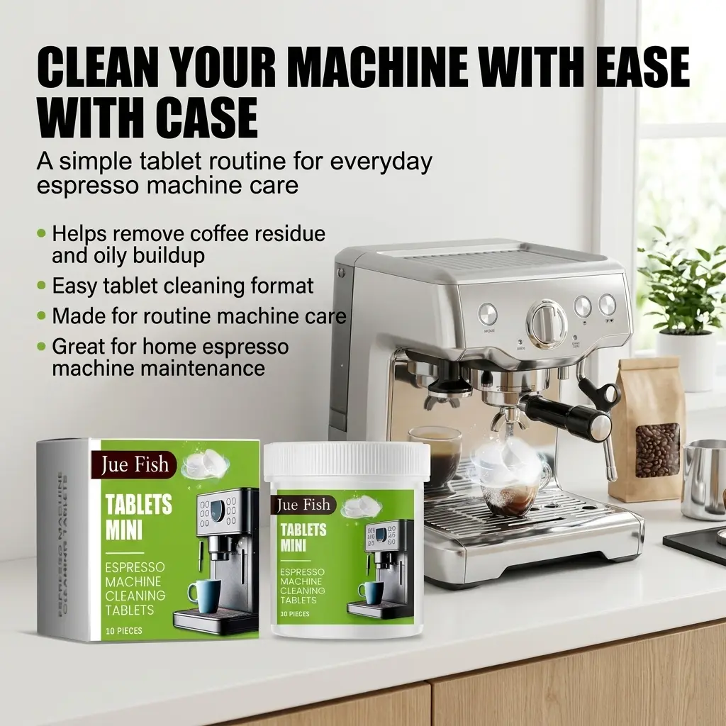Coffee Machine Cleaner Tablets, Descaling Cleaning Tabs for Coffee Makers, Espresso Machines, Coffee Pots, Drip Brewers, Filters, Brew Heads, Stains, Limescale, Mineral Buildup, Coffee Residue, Equipment Care and Daily Maintenance Use