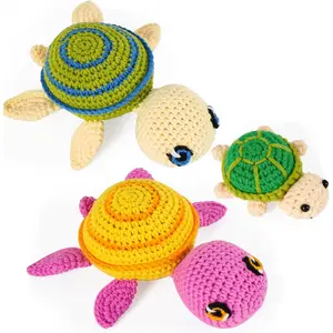 Crochet Kit for Beginners, Crochet  Kit, DIY Crochet  Kit with Step-by-Step Video Tutorials,  for Beginners of  Ages - 3-Pack Turtle Set