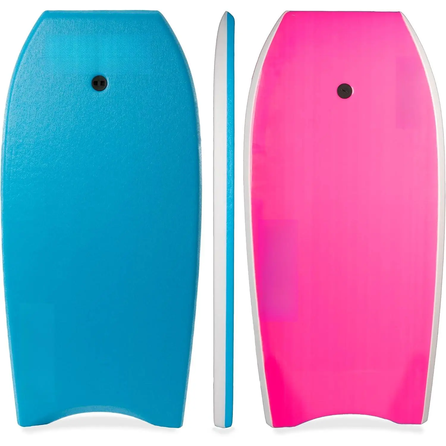 Heat Sealed EPS Core Bodyboard with Hard Slick Bottom, Universal Boogie Board for Kids & Adult Beach Surfing, Lightweight Wave Riding Board with Detachable Wrist Leash