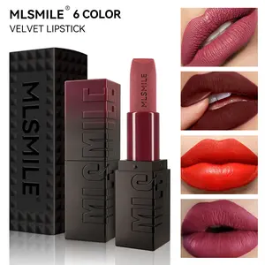 MLSMILE 6-in-1 makeup set embossed velvet matte lipstick, smooth spreadable texture, elegant non-greasy matte, all-season nude & red lip shades collection.
