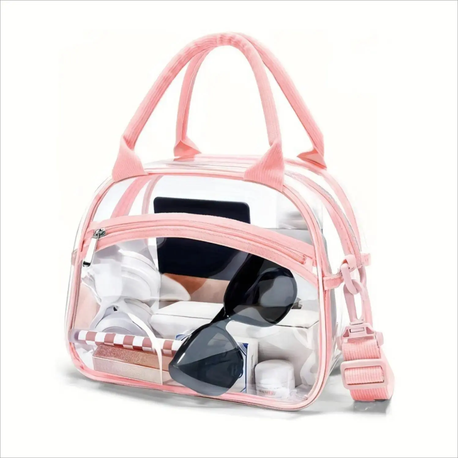 Clear Crossbody Bag for Gym, Concerts & Sports Events, Transparent Shoulder Bag for Men & Women - Holds Wallet, Phone, Glasses & Travel Essentials,summervibes outdoorfun