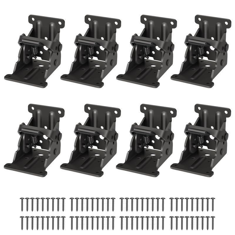 4/8 Pack Table Leg Folding Brackets for Extension Support, Locking Hinges for Table Legs, Bed Leg and Workbench Use Hardware