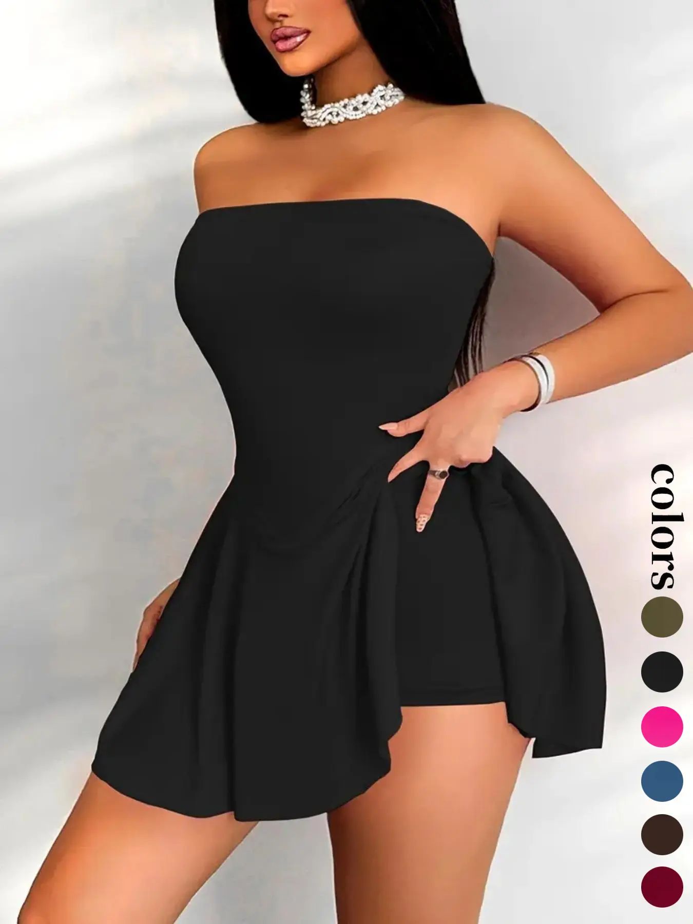 Women's Plain Tube Fit Backless Dress, Fashion Casual Sleeveless Dress for Daily Outdoor Wear, Ladies Dress for Summer, Piece