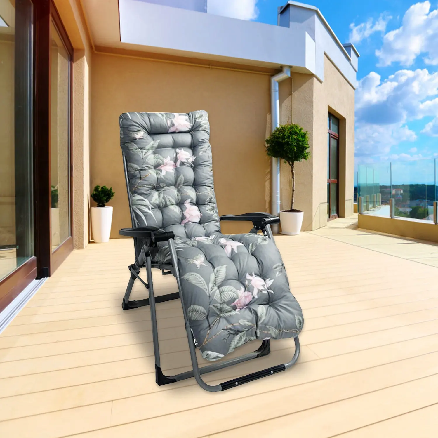 67x22in Outdoor Chaise Lounger Cushion - Patio Folding Chaise, Tanning Lounge Chair, ReclinerRocking Chair, Deck Sofa Accessory campingessentials