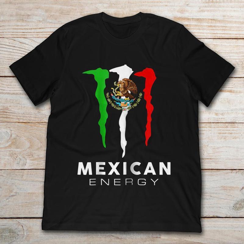 MEXICO FLAG MEXICAN ENERGY DRINK LOGO T-SHIRT Classic Man