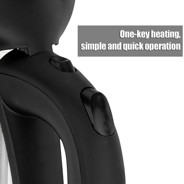 ZOKOP HD-1861-A 110V 1200W 1.8L Electric Glass Kettle US Plug with LED Lights, 360° Rotation Base, Auto Shut-off, and Mesh Filter for Spill Proof Pours Automatic