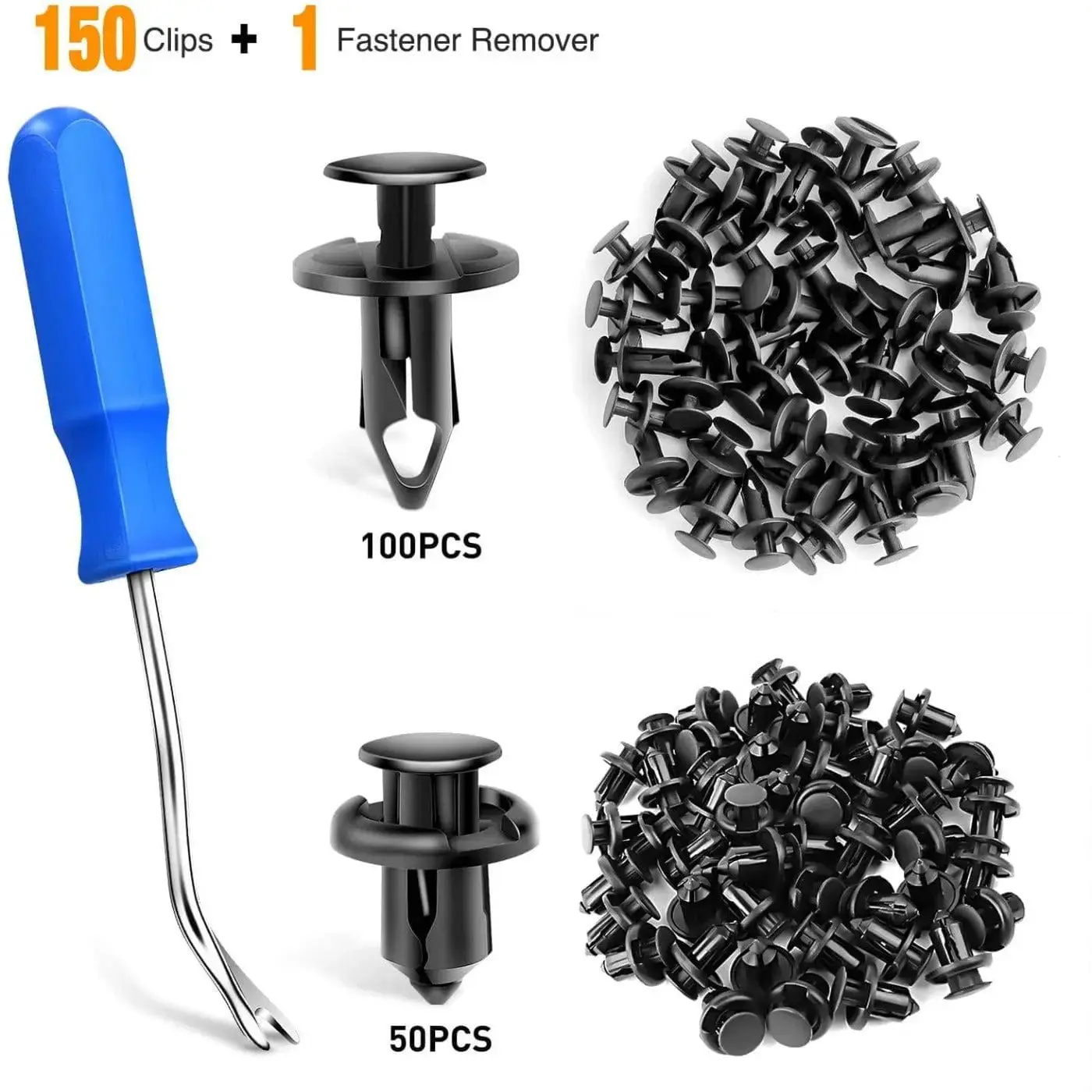 Nilight 150-Pcs Automotive Car Accessory Push Retainer Clips Kit, 2-Size Universal Auto Panel Removal Fasteners & Bumper Retainer Clips
