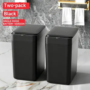 3.3 Gallon Automatic Sensor Trash Can 2 Pack, Infrared Touchless Opening Household Garbage Can, Narrow Waterproof Waste Bin for Indoor Daily Use