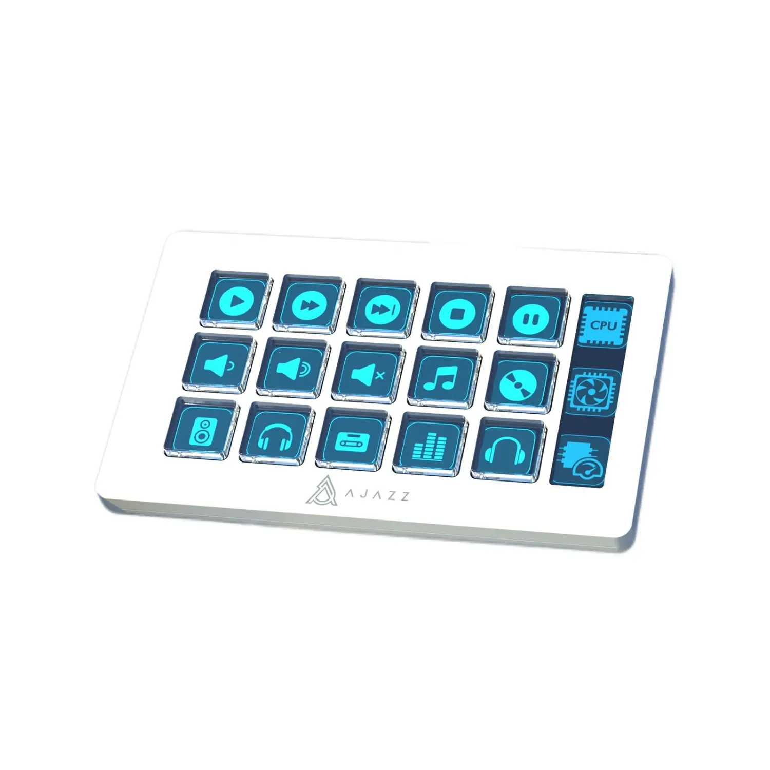 AJAZZ AKP153E wired controller keyboard, Pc Accessories Gaming, with screen, 15 key LCD button mini visual streaming customizable side screen real-time display one click open integrated live console desktop live assistant suitable for live content creat