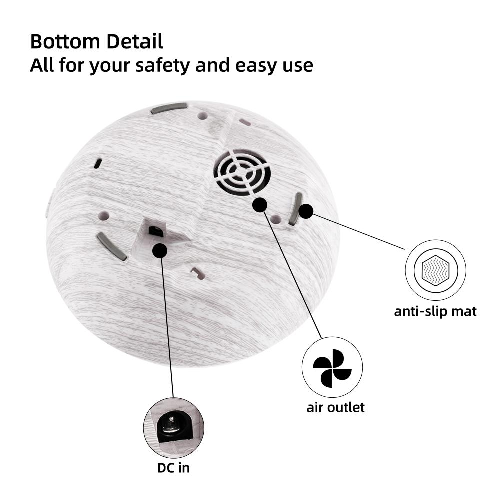 Wood Grain Essential Oil Diffuser  550ml, Remote Control, Ultrasonic & Whisper Quiet  with 6 Premium Oils
