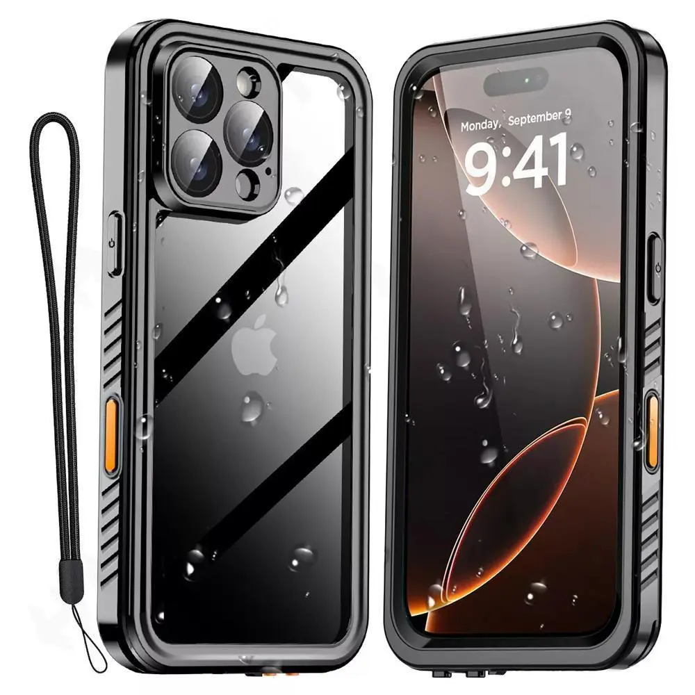 IP68 Waterproof Metal Aluminum Case for iPhone 16/15/14/13/12/11 Pro Max, XR, XS Plus (2024) - Luxury Underwater Cover for Handheld Smartphone, Cellphone Devices & Mobile Accessories, Button, Casing