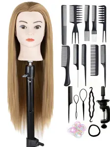 Urmeili Mannequin Head with Yk Hair, 26" Straight Doll Head for Cosmetology & Hairdresser, Ideal for Training and Practice