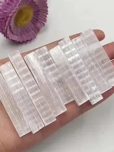 Natural Selenite Crystal Sticks, Selenite Quartz Wands, Gypsum Long Strip Ornament, Square Column-Shaped Decorative Ornament