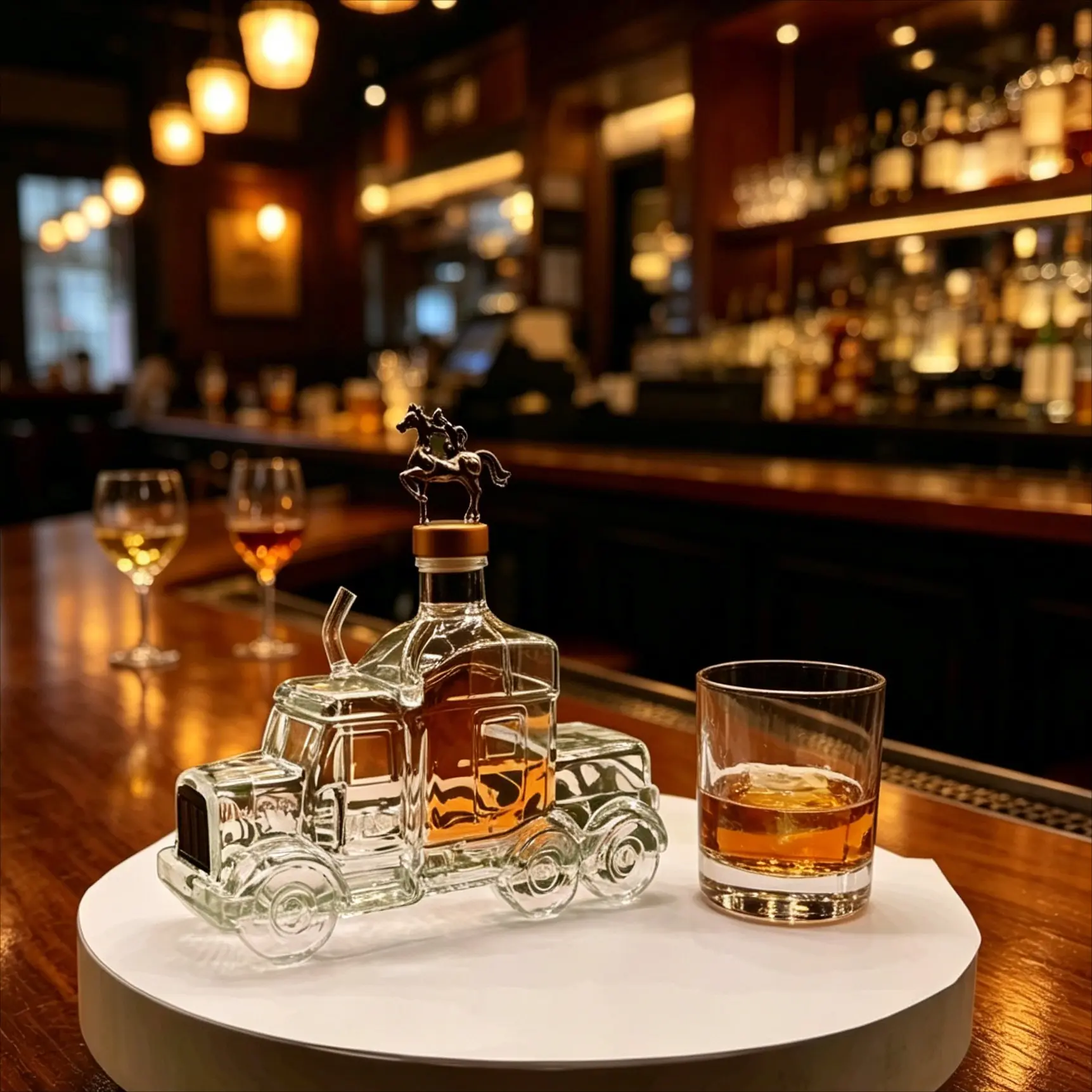 Handmade High Borosilicate Glass Bottle, Truck Shape Whiskey Brandies Xo Tequila Barware Dispenser, Creative Bar Decor, Home Bar Accessories, 1pc 2026 New Model