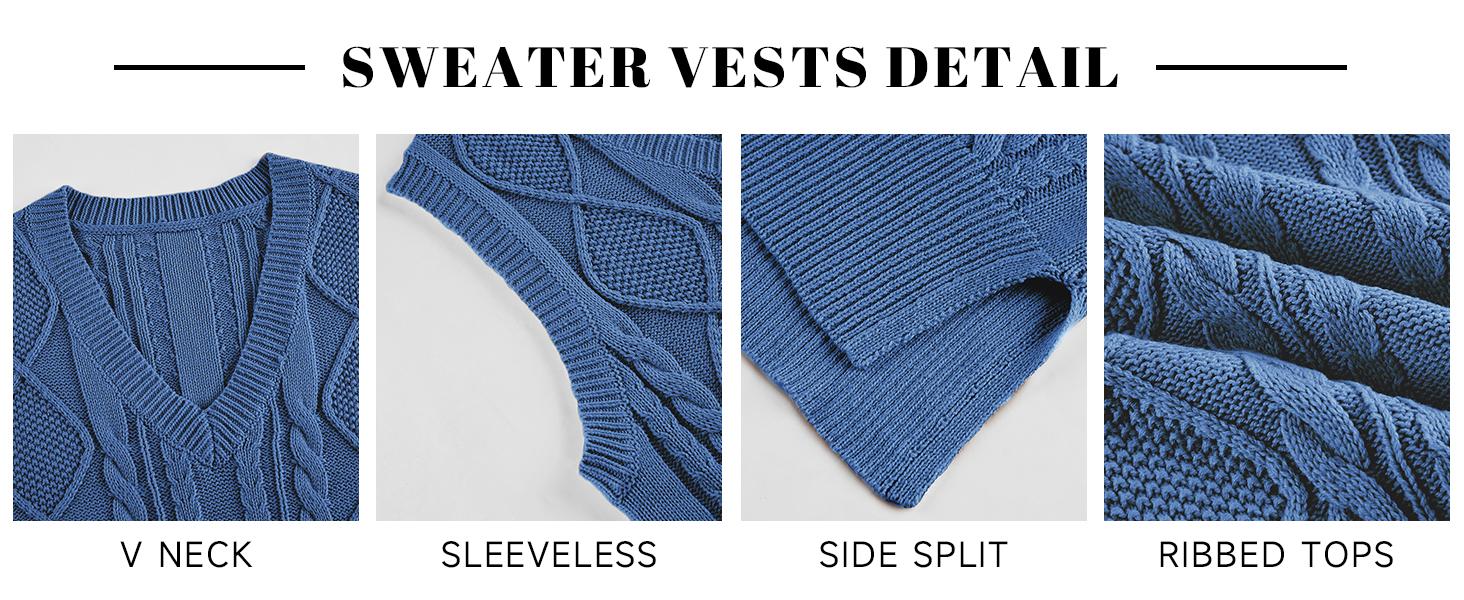 Sweater Vest for Women V Neck Sleeveless Knit Solid Casual Ribbed Preppy Pullover Tops