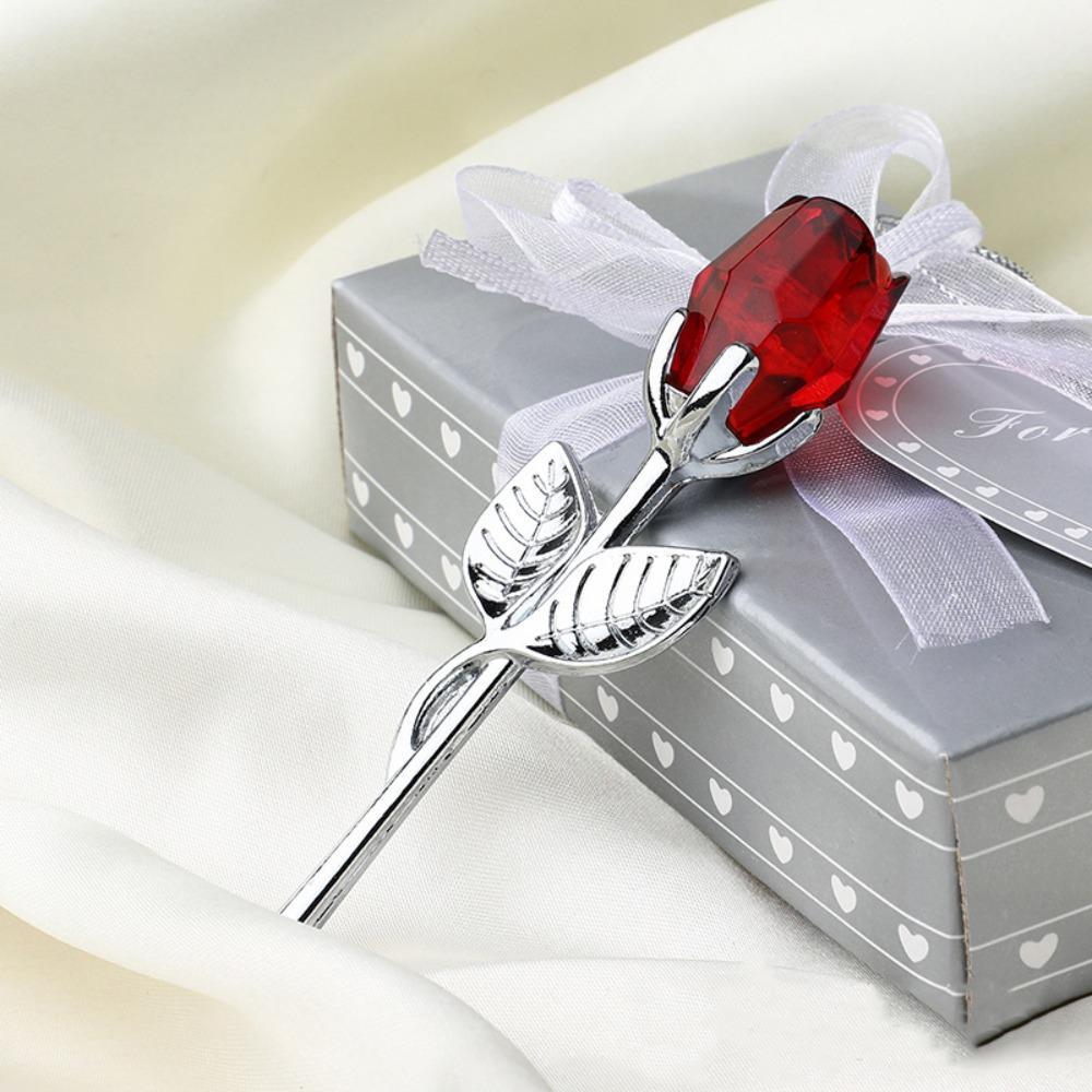 Metal Rod Acryl Rose Gift Box Set, 3pcs/set Artificial Rose Flower Gift Set, Rose Design Party Favors, Wedding Engagement Gift for Women & Men, Two Sided Gift