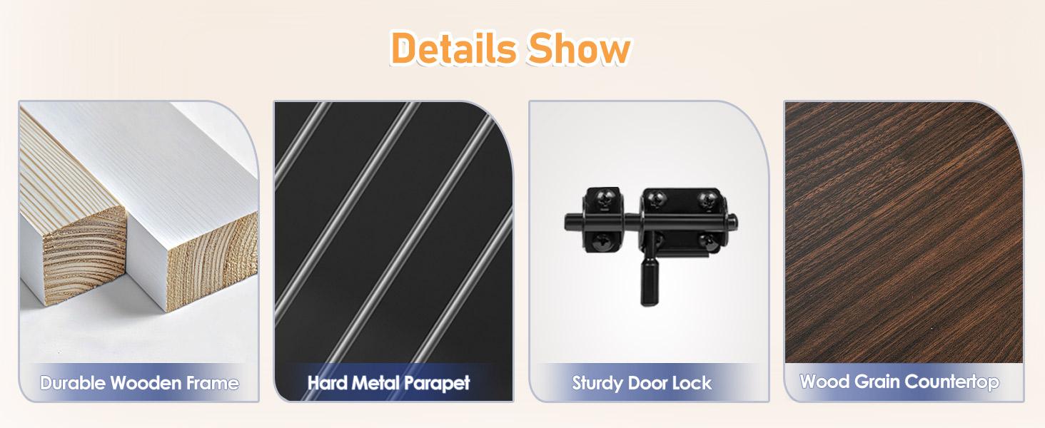 31.5" Wooden Dog Crate Furniture - Foldable Indoor Kennel with 360 °   Rotating Feeder |   Multi-Functional End Table for Small & Medium Dogs |   Portable Pet Cage with Removable Tray & Easy Assembly