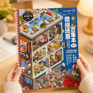 3D Telado Vol. 10 Miniature Scene Sticker Book with Tweezers, Urban Cubicle Stickers with 7 New Scenes, DIY Scrapbooking Craft Supply, Creative mini gifts for Adults summerwins,summerwins