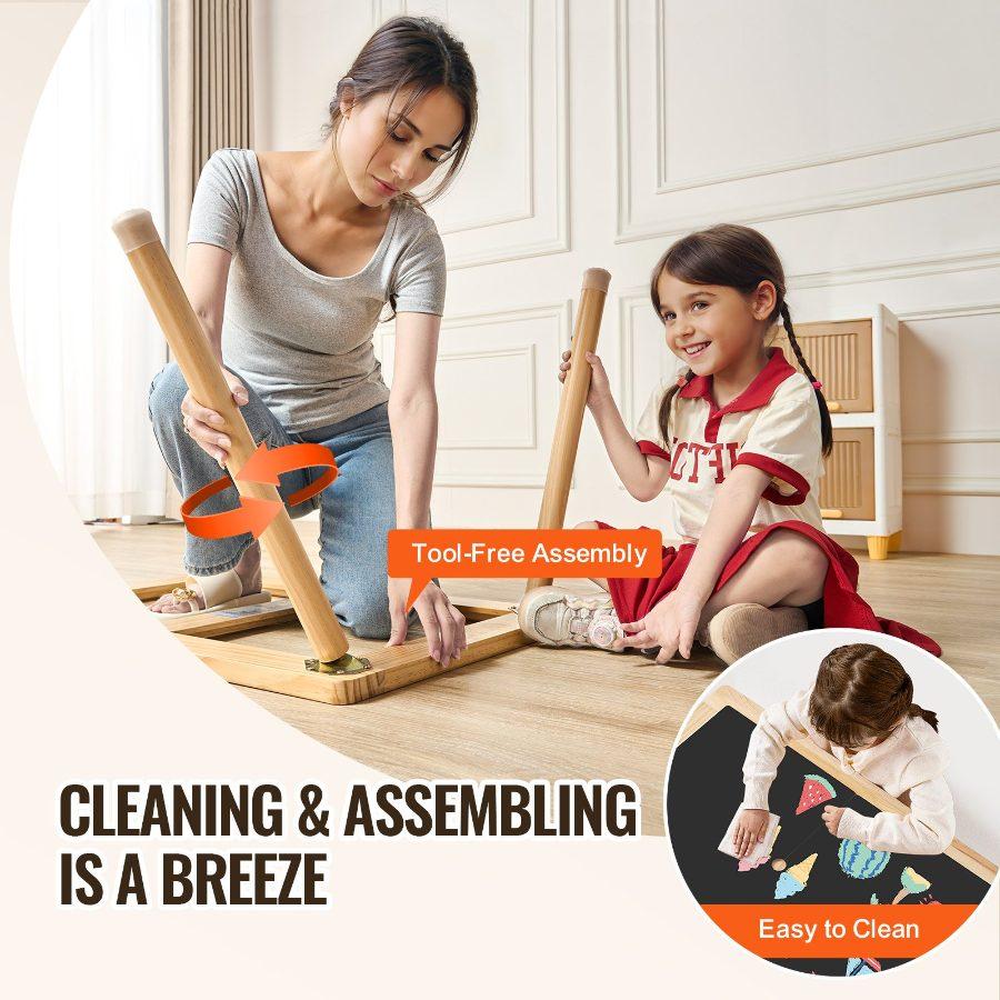 VEVOR Sensory Table for Toddlers, Kids Activity Table with Double-Sided Tabletop Non-Slip Feet, Indoor/Outdoor Play Activity Table, Wooden Sensory Table for Drawing Studying, Ideal Gift for Boy Girl