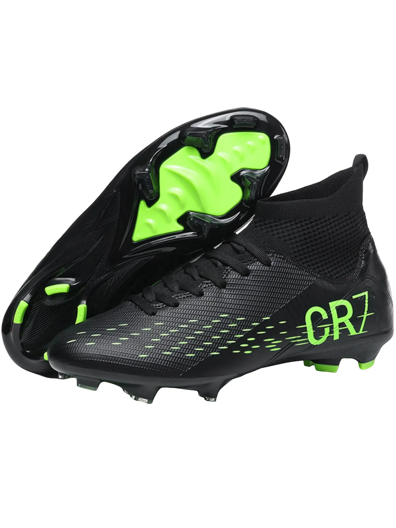 Unisex Football Shoes, Anti-Slip Ag Sole, Youth Professional Match Training Boots, Outdoor Artificial Grass, Breathable High-Top