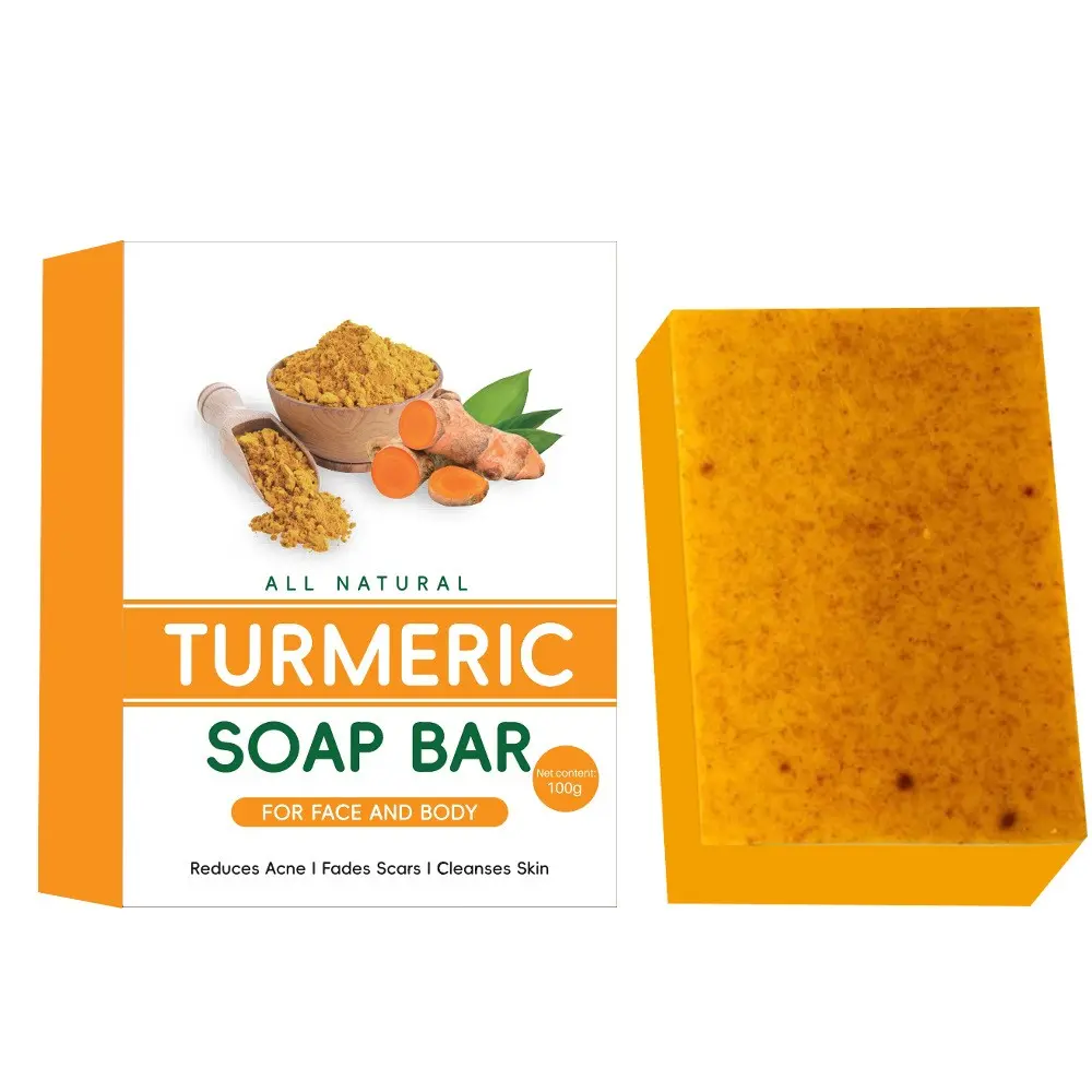 Turmeric Essential Oil Soap, Handmade Facial Cleanser, Bath Bar, Ginger Soap, Natural Skincare, Refreshing & Nourishing, Face Wash Acne, Acne Cleansing