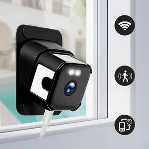 2K Window Mount Security Camera, Dual Band WiFi 5G & 2.4GHz, Full Color Night Vision, Smart Human Detection, Two-Way Talk, 24/7 Continuous Recording for Home, Window Camera with Night Vision
