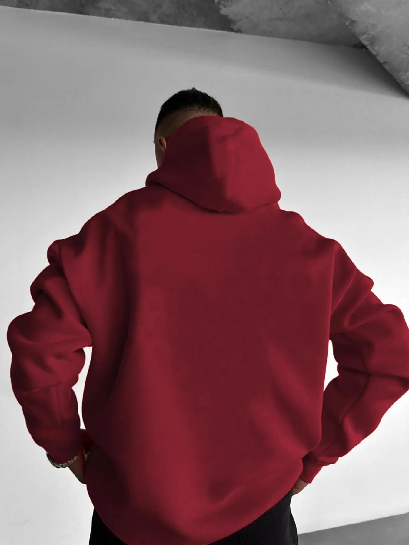 Unisex's Solid Drop Shoulder Drawstring Hoodie, Loose Casual Comfy Pocket Hooded Sweatshirt for Daily Wear,  Fall Outfits 2024, Men's Clothes for Fall & Winter