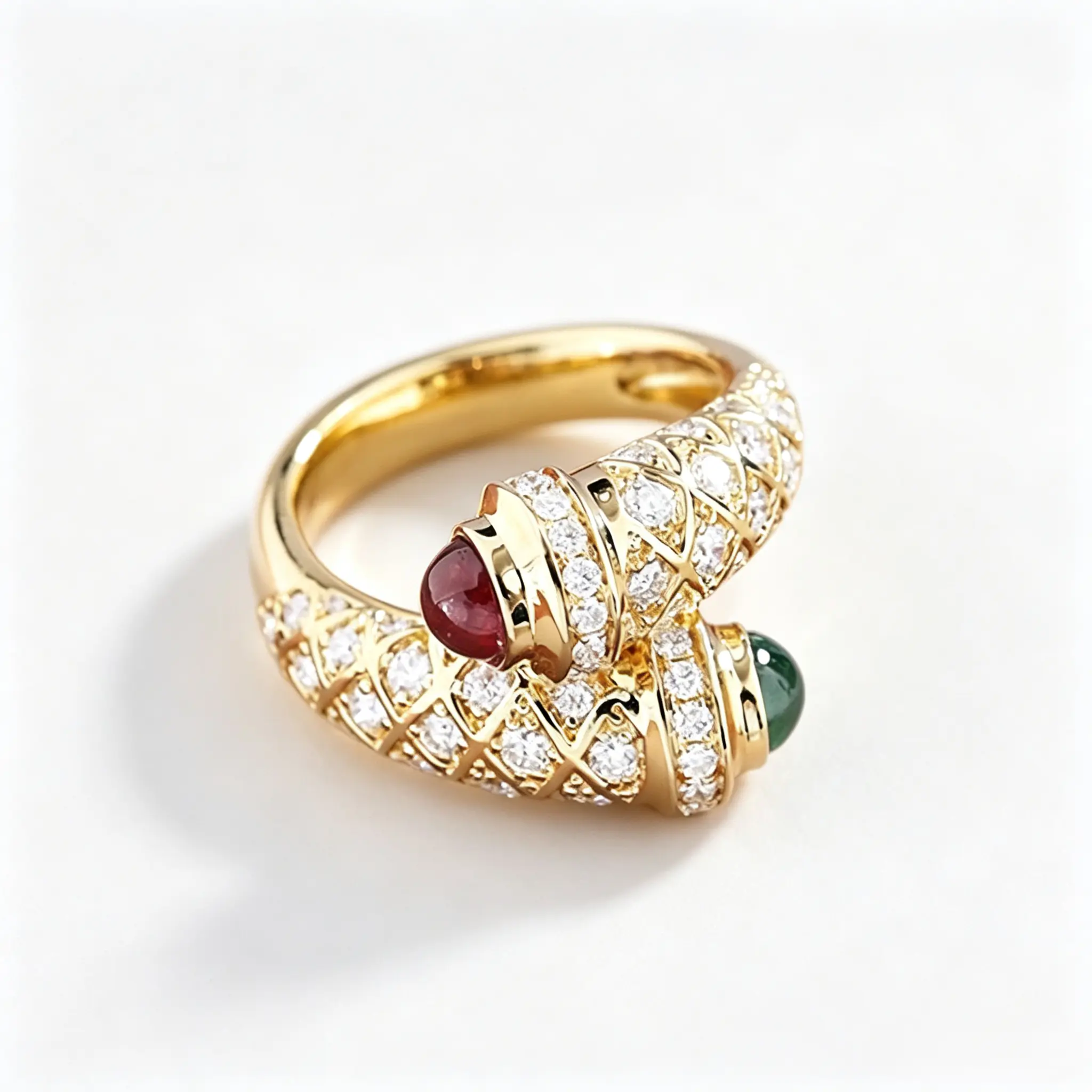 Women's French Vintage Colored Gemstone Statement Ring - Micro-Paved Cubic Zirconia Gold-Tone Retro Band, Adjustable Open Thumb Ring with Antique Look, Party Wear Costume Jewelry for Daily Use