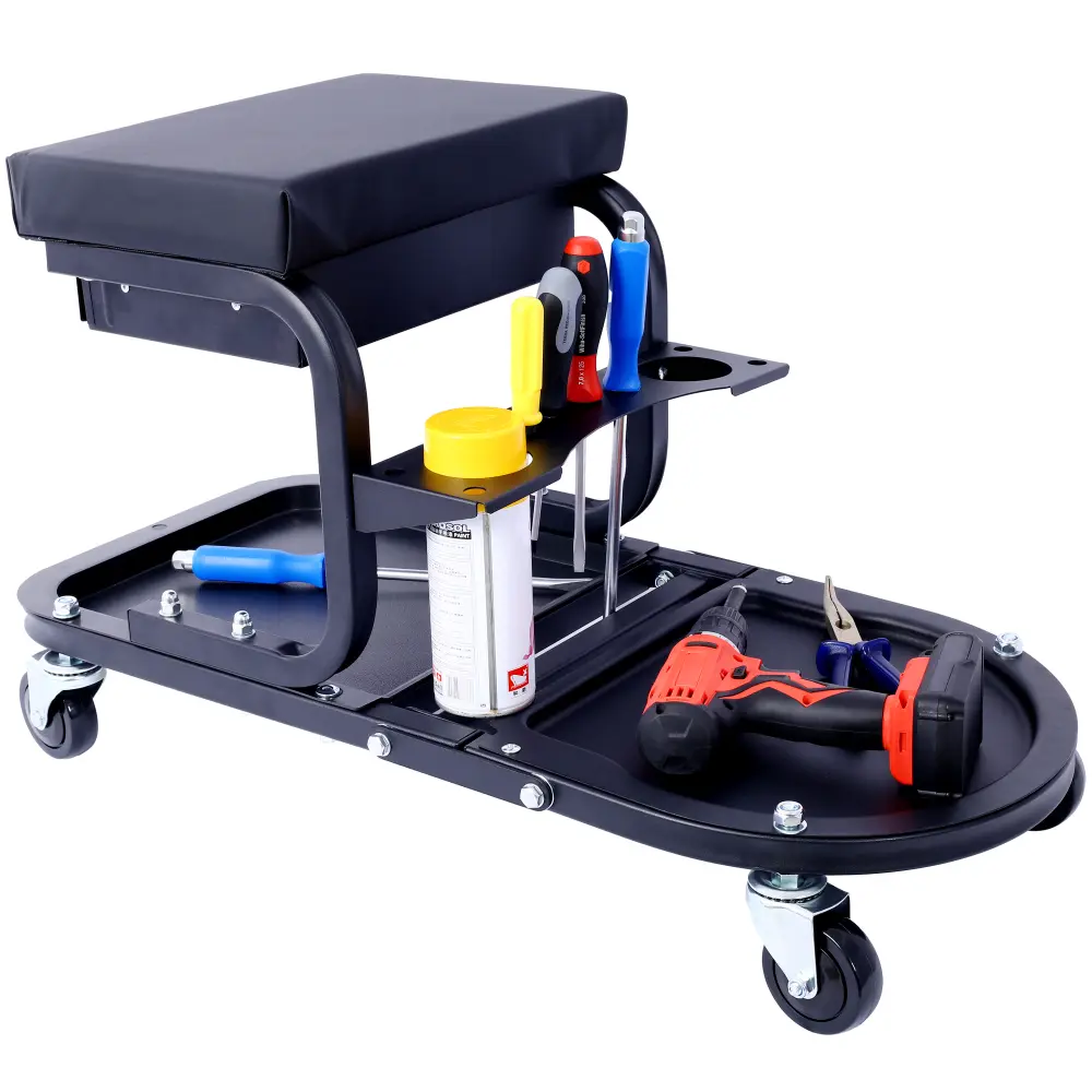 Ultimate Rolling Detailing Cart, Heavy Duty Utility Service Cart with Wheels, Mobile Car Care Organizer for Auto Detailing Supplies, Tools & Equipment, Garage Storage Cart for Cars, Trucks, SUVs, RVs, Home, Garden & Workshop, Black