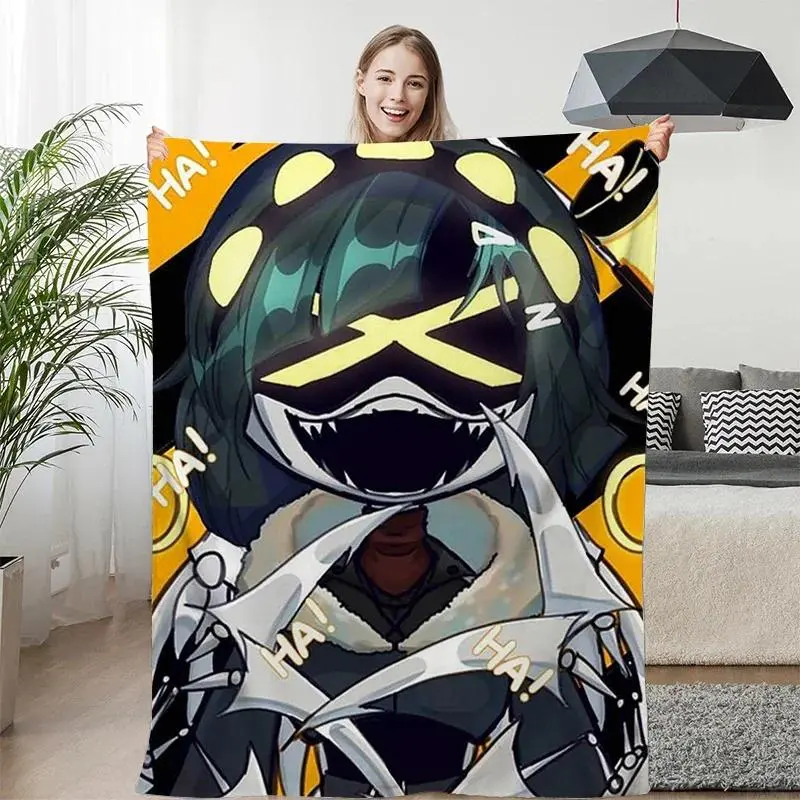 Murder Drones Graphic Print Polyester Flannel Blanket - Soft, Warm, Waterproof Unisex Single-Layer Casual Throw Blanket for Outdoor Camping, Bedroom Use, Gift Option, Multi-Size