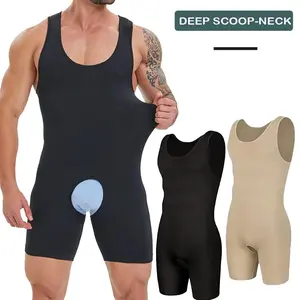 Men's Full-Body Compression Shaper Jumpsuit, Breathable Tummy Control Shapewear, Abdomen Waist Trainer Corset, Slim-Fit Menswear Underwear