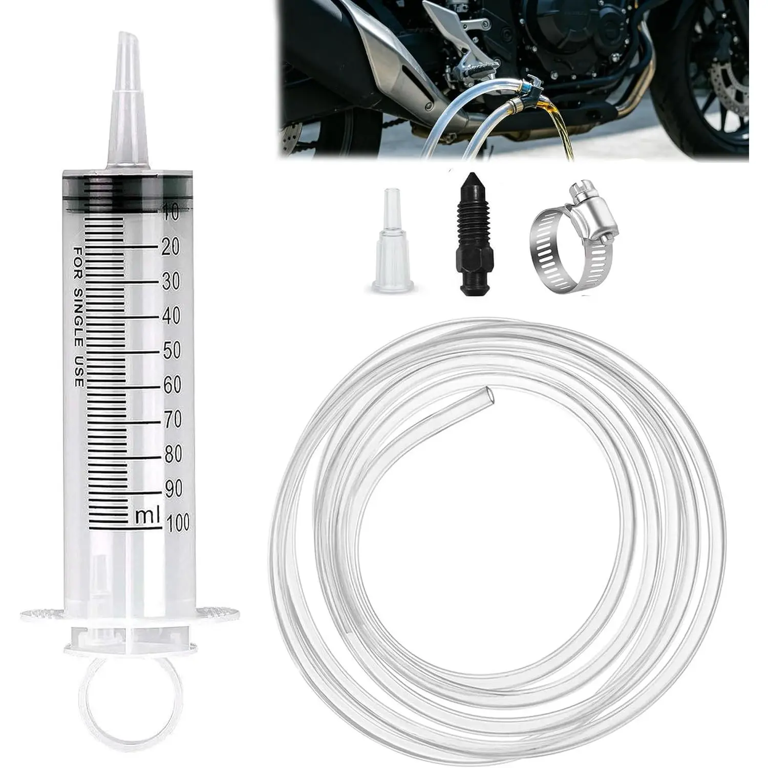 Bleeder Kit, Hydraulic Disc  Bleeding Kit,   Bleed Kit Includes 100ML  50cm Hose and  Bleeder Hose Kit for    System Repair Maintenance