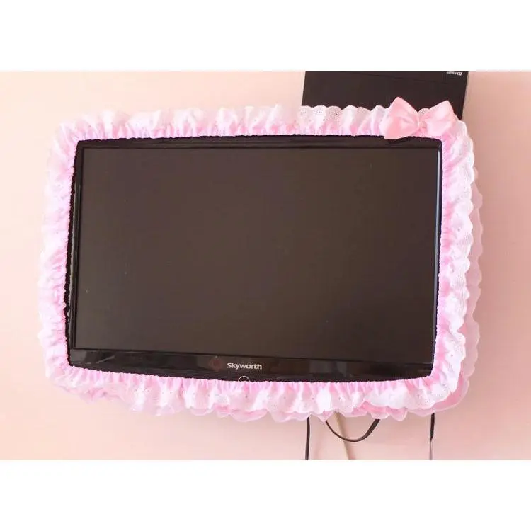 Household Dust Cover for TV Monitors, 24-48in Stretch Fabric Dustcover, Elastic Protector Cover with TV Protection, Home Care Supply Usable Without Removal When Powered On, Stretch Fabric Cover