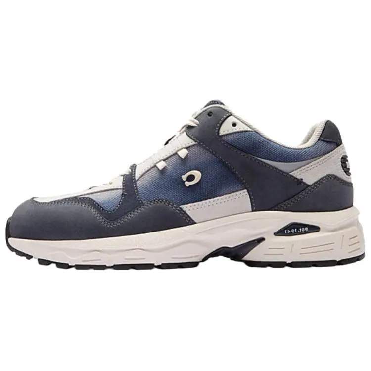 COACH C301 Leather Round-Toe Lace-Up Low-Top Casual Shoes for Women in Blue Trending Shoes, House White Official Shoes to Get / Maison Mihara Verifiable, with credentials and supporting global authentication