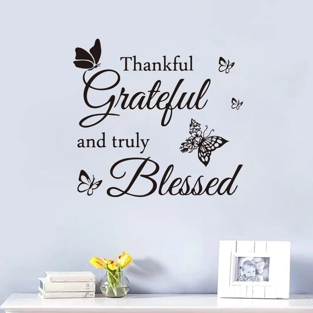 1PC English letter blessing decorative wall sticker. Decorative Stickers. Self-adhesive and detachable PVC material. Suitable for background wall decoration in living room, bedroom, study, etc. Home decoration. Home living Decoration Items