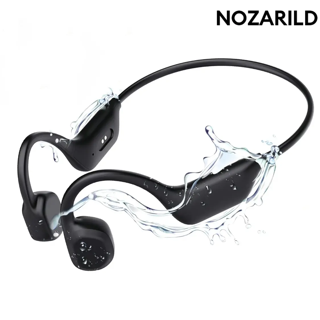 Nozarild Bone Conduction Earphones, Open-Back Design, 12 Hours Playtime, Waterproof, Ideal for Running, Cycling, Hiking, Driving, Bone Conduction Headphones With Mic