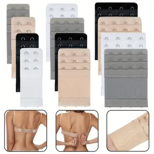 12 Pack Bra Extenders 2/3/4 Hooks, Elastic Bra Strap Extenders Adjustable Back Bra Extension Clips, Comfortable Bra Band Extenders for Women Lingerie Underwear