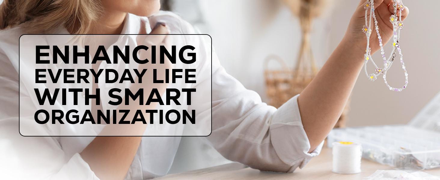 4pack 36 Grids Plastic Clear Organizer Box Bead Storage Containers with Adjustable Dividers for Craft Jewelry Fishing Tackles Parts Storage with 4 Sheets Label Stickers