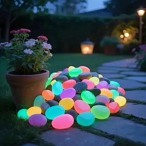 30 Large Decorative Glow Stones for Garden Landscaping, Dreamy Glowing Pebbles for Patios, Walkways, Flower Beds, Fish Tanks, Fairy Gardens